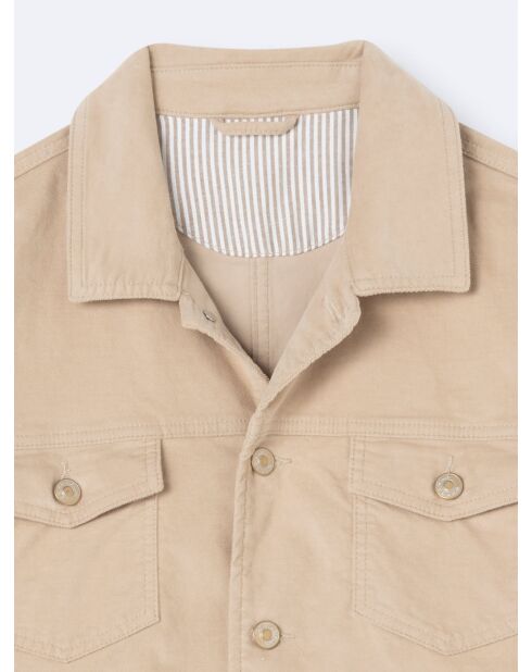 Veste casual en coton mélangé beige automne