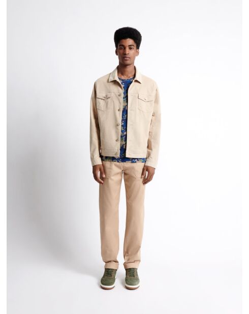 Veste casual en coton mélangé beige automne