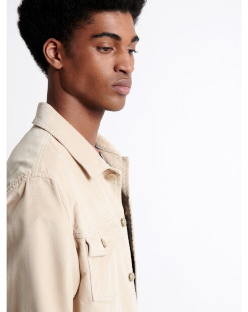 Veste casual en coton mélangé beige automne