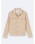 Veste casual en coton mélangé beige automne