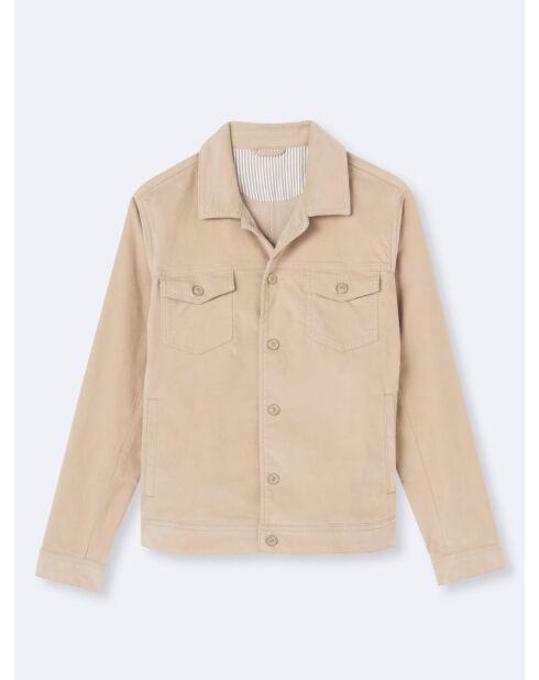 Veste casual en coton mélangé beige automne