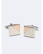 Boutons de manchettes argentés