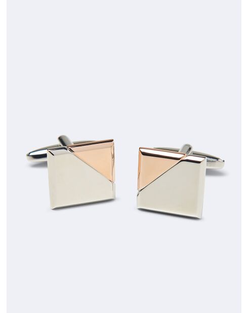 Boutons de manchettes argentés