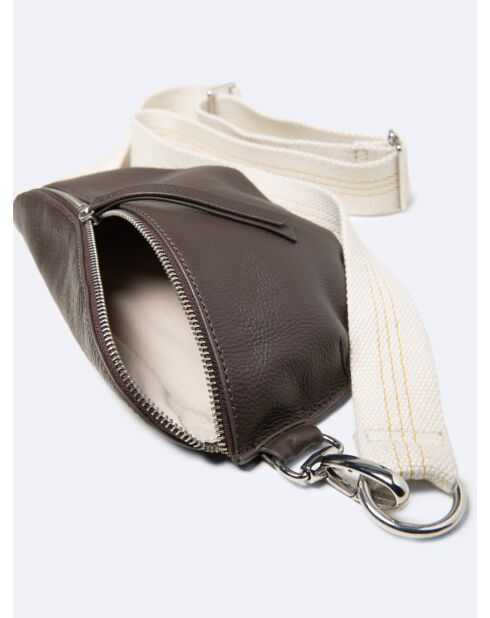 Sac banane bi-matière - L'atelier marron ours - 32x13,5x7 cm