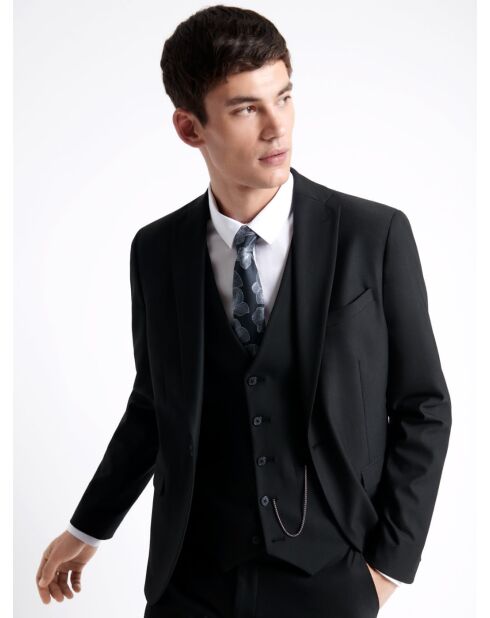 Veste de costume extraslim bistretch noire