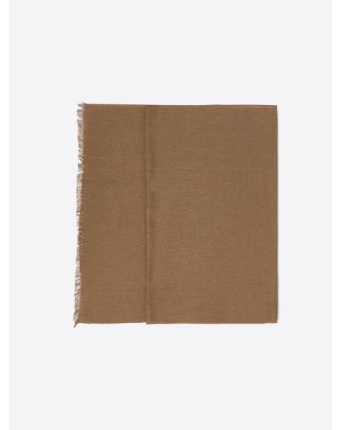 Echarpe à rayures en Coton & Lin caramel - 180x60 cm