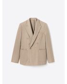 Veste de ville croisée en laine écru 2