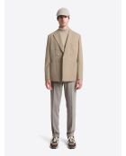 Veste de ville croisée en laine écru 2