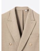 Veste de ville croisée en laine écru 2