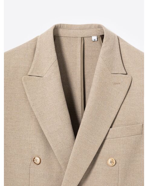 Veste de ville croisée en laine écru 2