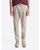 Slack taille élastique en coton beige