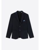 Veste de ville slim en seersucker bleu marine
