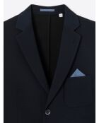 Veste de ville slim en seersucker bleu marine