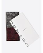 Coffret écharpe à motif cachemire merlot - 180x68 cm