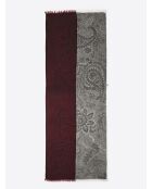Coffret écharpe à motif cachemire merlot - 180x68 cm