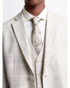 Veste de costume en 100% lin grège