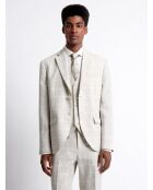 Veste de costume en 100% lin grège