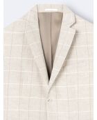 Veste de costume en 100% lin grège