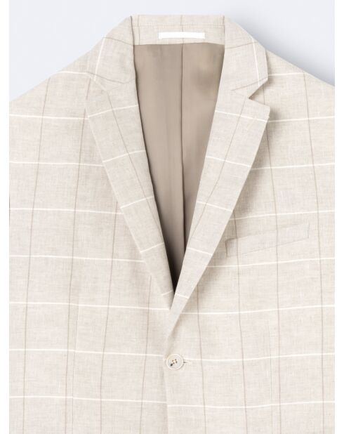 Veste de costume en 100% lin grège