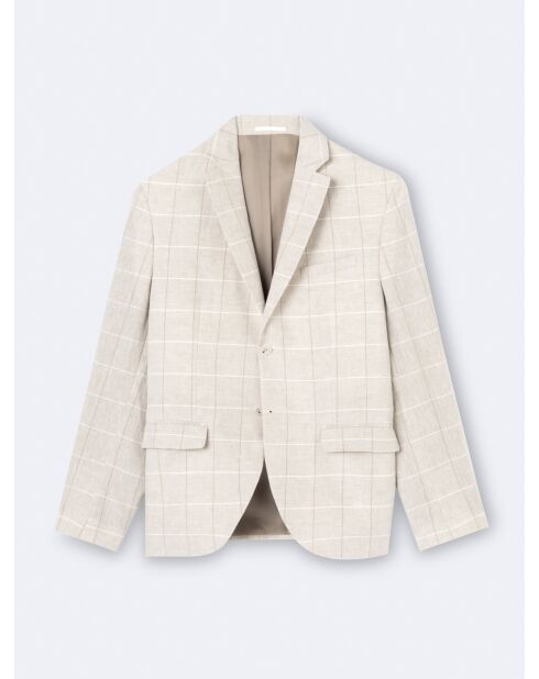 Veste de costume en 100% lin grège