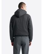 Blouson matelassé à capuche gris moyen