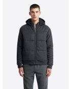 Blouson matelassé à capuche gris moyen