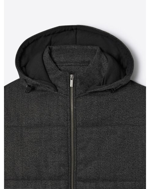 Blouson matelassé à capuche gris moyen