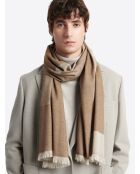 Elfenbeinfarbener Schal mit geometrischem Muster - 183 x 69 cm