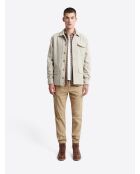 Slack uni en coton beige doux