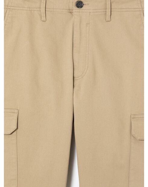 Slack uni en coton beige doux