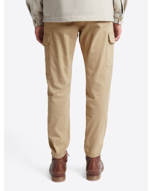 Slack uni en coton beige doux