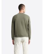 Felpa in cotone verde con scollo tondo