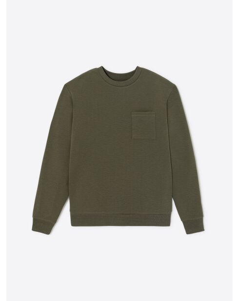 Sweat regular col rond en coton vert