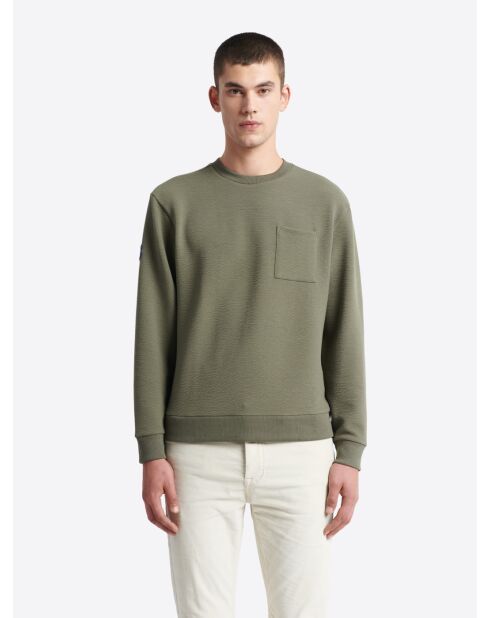 Sweat regular col rond en coton vert
