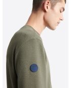 Felpa in cotone verde con scollo tondo