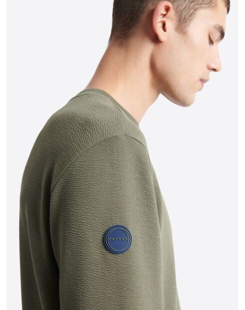 Sweat regular col rond en coton vert