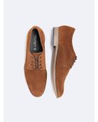 Derbies en cuir suédé noisette