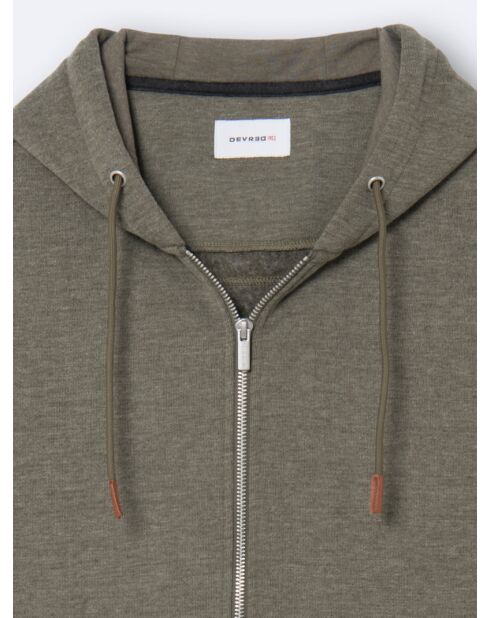 Sweat à capuche contenant de la viscose kaki