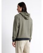 Sweat à capuche contenant de la viscose kaki