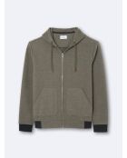 Sweat à capuche contenant de la viscose kaki