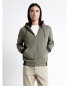 Sweat à capuche contenant de la viscose kaki