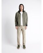 Sweat à capuche contenant de la viscose kaki