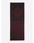 Coffret écharpe bicolore merlot - 183x72 cm