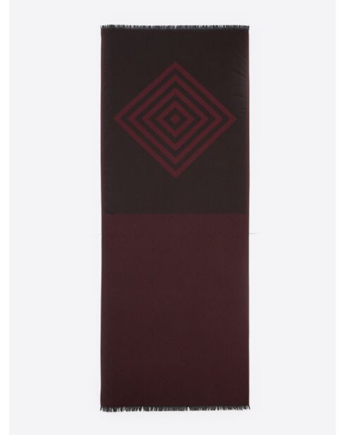 Coffret écharpe bicolore merlot - 183x72 cm