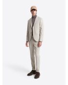 Veste de costume slim à carreaux beige gris