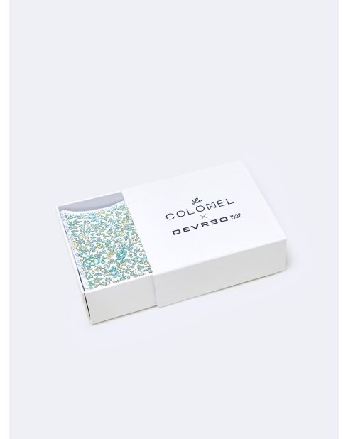 Pochette floreale in cotone - The Colonel verde celadon - 25x25 cm