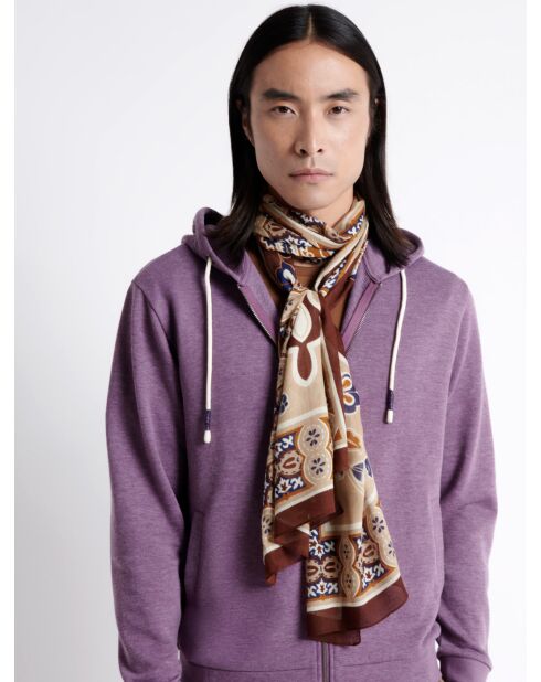 Echarpe fantaisie beige doux - 180x50 cm