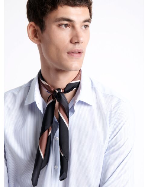 Echarpe à motif géométrique blanc neige - 68x68 cm