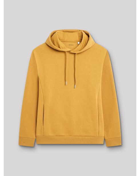 Sweat à capuche molleton curry