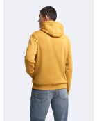 Sweat à capuche molleton curry